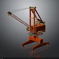 Red Industrial Crane Equipment With Extendable Boom And Stable Base For Heavy Lifting 3d model