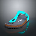 Turquoise Toe Post Sandals With Cork Brown Sole And Adjustable Straps Design