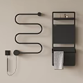 Modern Black Bathroom Accessories With Wall Mounted Towel Rack And Storage Shelf
