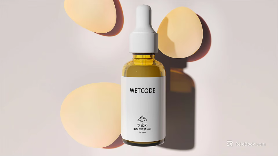 WETCODE Skincare Intensive Repair Essence Liquid With Yellow Decorative Elements 3d model 