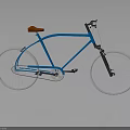 Blue Modern Bicycle with Red Seat and White Wheels in Sleek Design