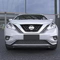 Silver Nissan SUV Exterior With Modern Front Grille And Headlights