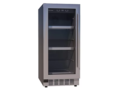 Stainless Steel Wine Cooler with Glass Door Digital Temperature Control and Adjustable Shelves 3d model