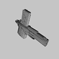 Stainless Steel Pistol With Textured Black Grip And Sleek Design Features Trigger And Barrel