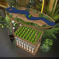 Commercial Equipment For Nature Themed Exhibition Booth With LED Lighting And Green Plants