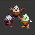 Cartoon Eagle Characters With American Flag Elements In Vibrant Colors And Various Poses
