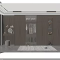 Modern Wooden Wardrobe with Lighting Hanging Clothes and Dressing Table Mirror