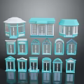 Blue Colored Furniture Models With Various Window And Small Cabin Designs