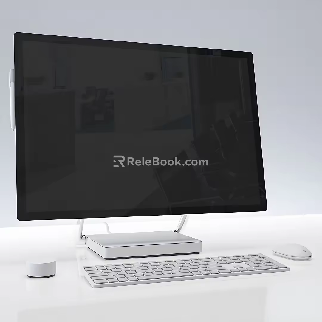 Desktop Computer 3D Model Computer Monitor Keyboard Apple Computer Mouse Office Computer 3d model
