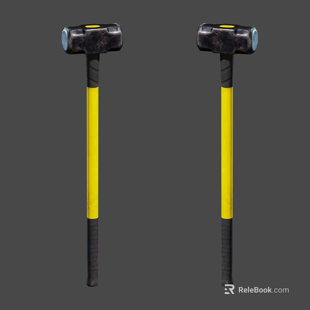 Professional Hardware Hammers with Black and Yellow Non Slip Handles 3d model