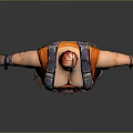 Chubby 3D Character Design With Red Hair Orange Tank Top Overalls And Tool Belt