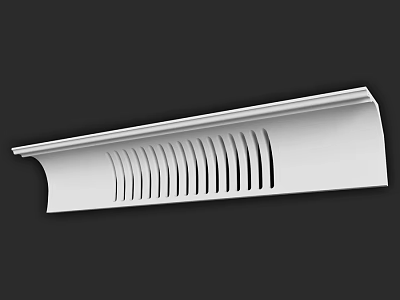 Architectural Building Component White Surface With Vertical Grooved Pattern Modern Design 3d model