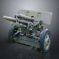 Old Military Artillery Gun With Metal Wheels Rusty Barrel And Worn Surface
