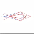 Road Infrastructure With Red And Blue Lines Geometric Patterns Traffic Layout Design 3d model