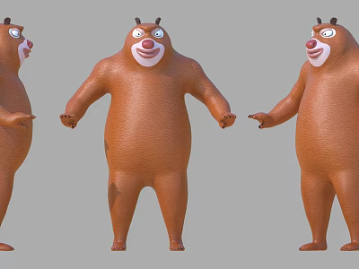 Adorable Brown Stuffed Bear Doll With Three Angles Standing Poses And Expressive Face 3d model