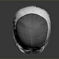 Human Head With White Hair Bun And Loose Strands On Dark Background