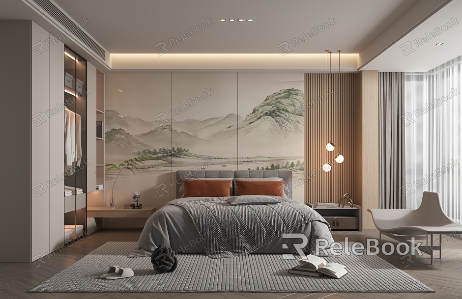 New Chinese bedroom model