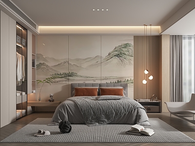 New Chinese bedroom model