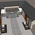 Modern Gate Simple Entrance Gate 3d model