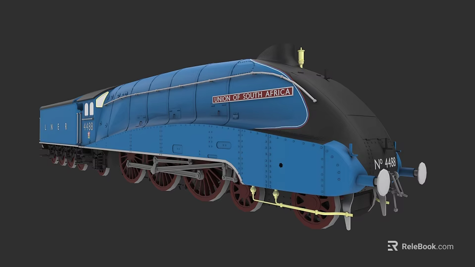 Blue Vintage Steam Locomotive With Digital Locomotive Lettering And N 448 Number 3d model 