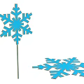 Blue Snowflake Ornaments With Standing And Flat 3D Design For Decorative Use 3d model