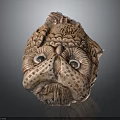 Mythical Fantasy Creature Head Sculpture With Detailed Texture And Realistic Eyes