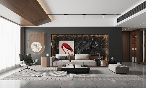 modern living room 3d model