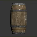 Traditional Wooden Barrel Featuring Metal Hoops And Rustic Wood Texture
