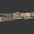 Military Camp Scenery With Shelves Boxes And Cots In Natural Landscape