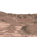 Scenic Desert Landscape With Rugged Mountain Range And Golden Sunset Sky