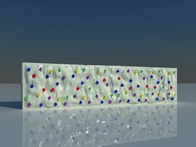 Indoor Climbing Wall Sports Equipment With Colorful Holds For Fitness Training 3d model