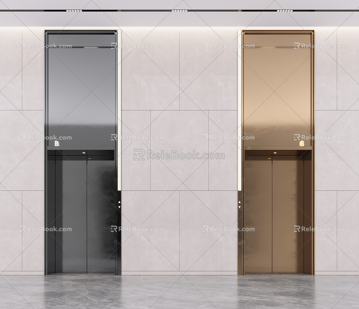 Modern elevator door elevator combination 3d model