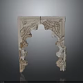 Carved Stone Arch Architectural Component With Intricate Patterns And Traditional Design 3d model