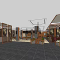 Cozy Café Interior Design With Wooden Partitions Tables Chairs And Hanging Lights