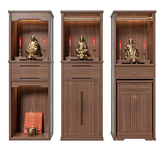 new chinese-style buddha cabinet buddha shrine 3d model