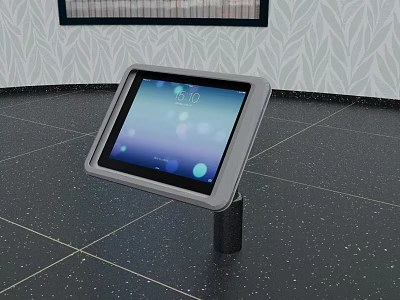 Modern Tablet Computer With Stand Displaying Digital Interface In Indoor Setting 3d model