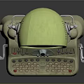 Vintage Classic Computer Featuring Green Screen And Typewriter Style Keyboard