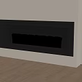 Modern Built in Fireplace with Burning Flames in Light Colored Wall and Wooden Floor