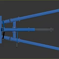 Blue Mobile Functional Utility Vehicle With Hydraulic Lift Arm Chain And Wheels