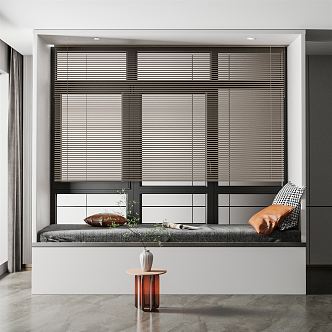 Modern Bay Window Blinds 3d model