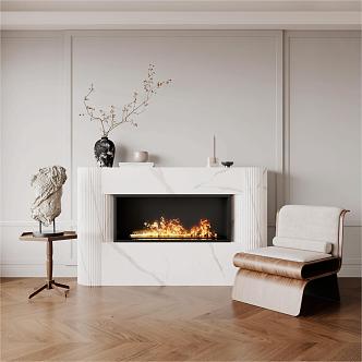 Silent stone flame alcohol fireplace 3d model