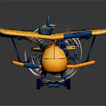 Yellow And Blue Toy Airplane Model For Kids Space Exploration Education
