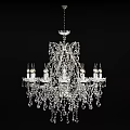 Luxurious Classic Crystal Chandelier With Candle Style Arms And Pendant Crystals