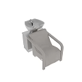 Elegant Modern Light Gray Leather Massage Chair With Comfortable Armrest And Sturdy Base