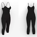 Stylish Black Jumpsuit With Spaghetti Straps Fitted Design And Cropped Length