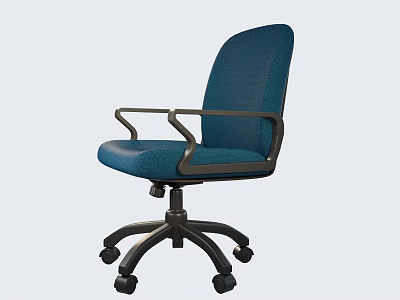 Modern Blue Mesh Office Chair With Armrests And Five Wheel Base 3d model