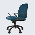 Modern Blue Mesh Office Chair With Armrests And Five Wheel Base