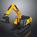 Powerful Yellow SANY Construction Functional Vehicle With Crawler Tracks And Bucket 3d model