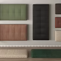 Upholstered Pads In Green Black Brown Beige Rectangular And Square For Home Decor 3d model