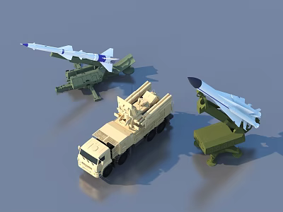 Weapons Armored Vehicle Missile Machine Gun Military Supplies 3d model